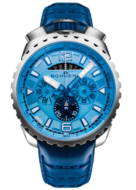 Review Fake Bomberg Bolt-68 BS45CHSS.050-7.3 Steel Blue Sapphire Chronograph watch